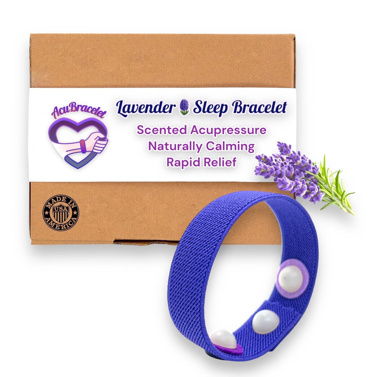 Lavender Sleep Bracelet for Insomnia and Sleep Issues-Calming Acupressure-Anxiety Relief-3 Acupressure Bead Multi Symptom Design-Natural Relaxation-Coping Strategy - Acupressure Bracelets